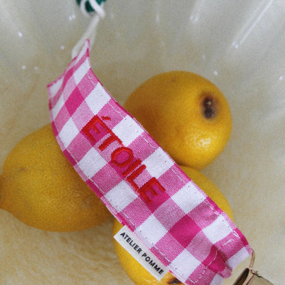 PACIFIER CORD CHECKED | BLOWY BUBBLEGUM