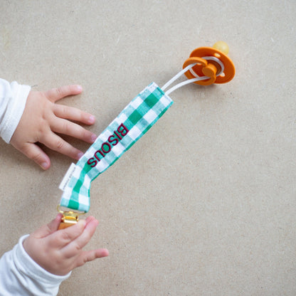 PACIFIER CORD CHECKED | EASY EMERALD